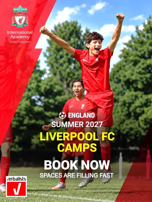 Football school and camp for kids and teens - Liverpool FC, Verbalists Language Network
